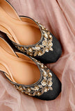Black Sitara Silk Juttis