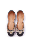 Black Dabka Moti Silk Juttis