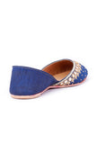 Blue Embroidered Silk Juttis