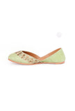 Mint Green Embroidered Silk Juttis