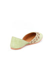 Mint Green Embroidered Silk Juttis