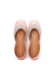 Baby Pink Embroidered Silk Juttis