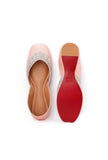Baby Pink Embroidered Silk Juttis