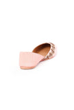 Baby Pink Dabka Embroidered Silk Juttis