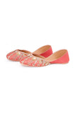 Rust Floral Embroidered Silk Juttis