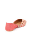 Rust Floral Embroidered Silk Juttis