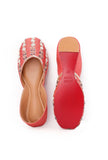Rust Kali Embroidered Silk Juttis