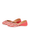 Rust Kali Embroidered Silk Juttis