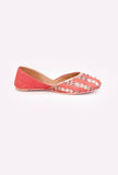 Rust Kali Embroidered Silk Juttis