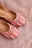 Rust Kali Embroidered Silk Juttis