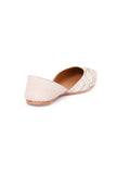 White Embroidered Silk Juttis