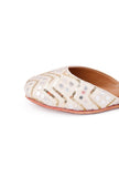 White Embroidered Silk Juttis