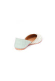 Mint Dabka Embroidered Silk Juttis