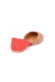 Rust Embroidered Silk Juttis