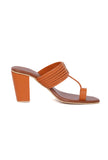 Trendy Tan Heeled Sandals – Vegan & Eco-Friendly Design