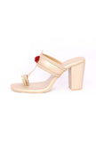 Comfortable Golden Heeled Sandals – Ethical Fashion