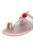 Silver Cruelty-Free Leather Sandals
