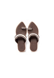 White & Brown Cruelty-Free Leather Sandals
