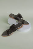 Brown & Silver Cruelty Free Leather Sandals