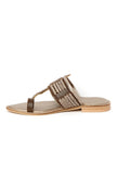 Brown & Silver Cruelty Free Leather Sandals