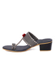 Grey Cruelty Free Heels with Pom Poms