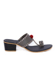 Grey Cruelty Free Heels with Pom Poms