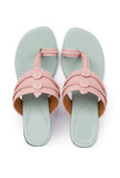 Stylish cruelty-free pastel pink and blue high heels