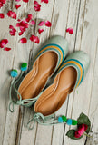 Firoza Blue Resham Work Juttis
