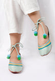 Firoza Blue Resham Work Juttis
