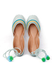 Firoza Blue Resham Work Juttis