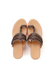 Rusted Orange & Brown Vegan Leather Wedges