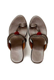 Elegant rose gold Kolhapuri wedges with a modern touch