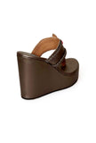 Chic and comfortable Kolhapuri wedge sandals in rose gold