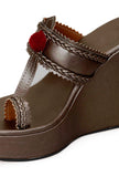 Refined rose gold kolhapuri inspired wedges price