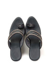 Midnight Blue Kolhapuri Inspired Wedges