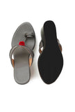 Matte Finish Vegan Leather Kolhapuri Inspired Wedges