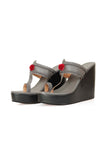 Matte Finish Vegan Leather Kolhapuri Inspired Wedges
