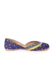 Ocean Blue Embroidered Ajrak Juttis