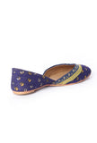 Ocean Blue Embroidered Ajrak Juttis