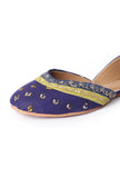Ocean Blue Embroidered Ajrak Juttis
