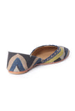 Blue Contrast Ajrak jutti