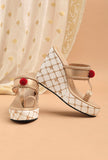 Blingy Gold Hand Embroidered Kolhapuri Inspired Wedges