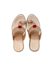Raw Silk Gold Kolhapuri Inspired Wedges