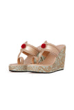 Raw Silk Gold Kolhapuri Inspired Wedges