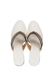 White Kali Braided Block Heels