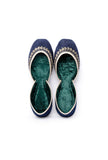 Royal Blue Contrast Velvet Jutti
