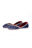 Cobalt Blue Contrast Velvet Jutti