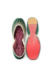 Bottle Green Contrast Velvet Jutti
