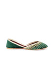 Bottle Green Contrast Velvet Jutti