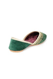 Bottle Green Contrast Velvet Jutti